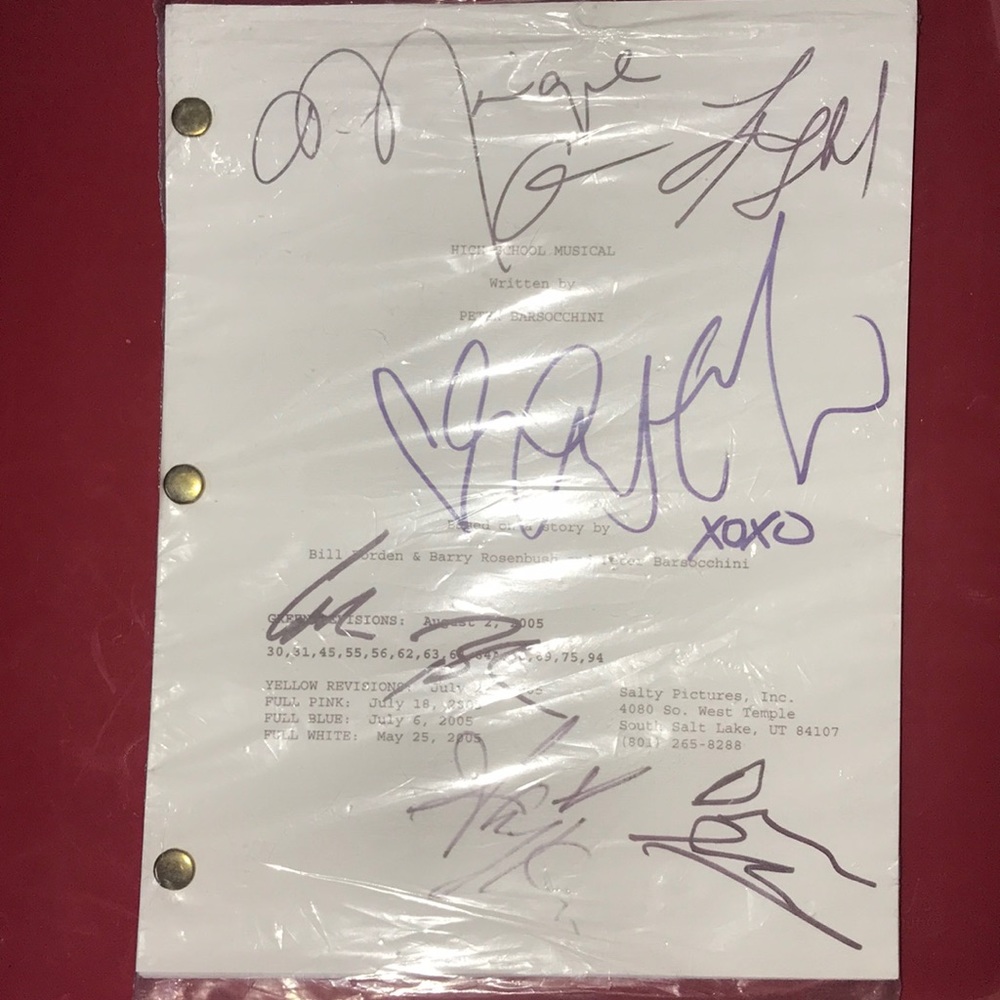 Autographed High School Musical script
